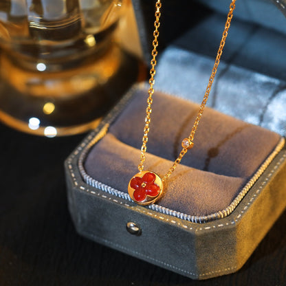 [Elowen Jewels]SUN PEDANT PINK GOLD 1 DIAMOND NECKLACE