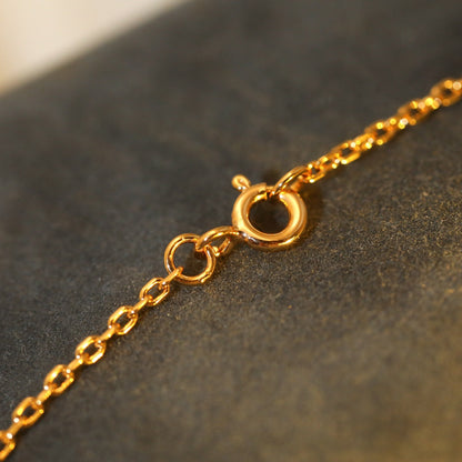 [Elowen Jewels]SUN PEDANT PINK GOLD 1 DIAMOND NECKLACE