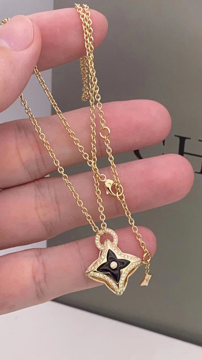 [Elowen Jewels]STAR PEDANT PINK GOLD DIAMOND NECKLACE