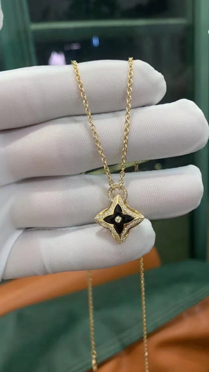 [Elowen Jewels]STAR PEDANT PINK GOLD DIAMOND NECKLACE