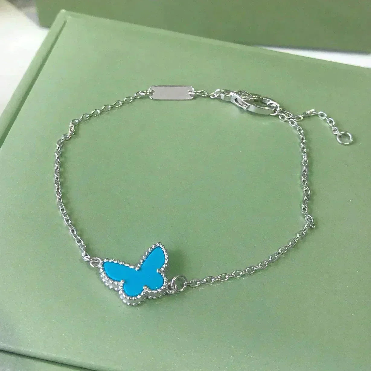 [Elowen Jewels]BUTTERFLY TURQUOISE BUTTERFLY BRACELET SILVER