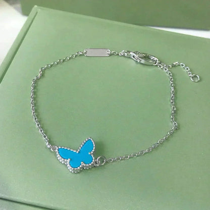 [Elowen Jewels]BUTTERFLY TURQUOISE BUTTERFLY BRACELET SILVER