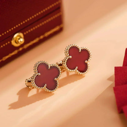 [Elowen Jewels]CLOVER MEDIUM 1 MOTIFS CARNELIAN  EARRINGS