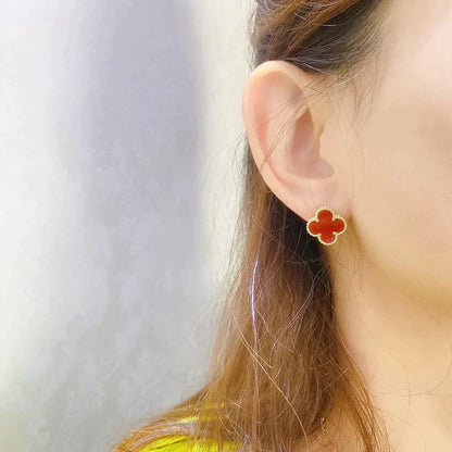 [Elowen Jewels]CLOVER MEDIUM 1 MOTIFS CARNELIAN  EARRINGS