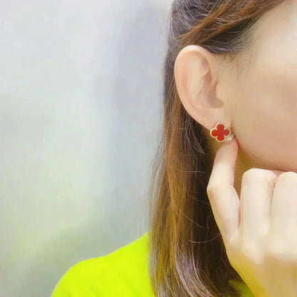 [Elowen Jewels]CLOVER MEDIUM 1 MOTIFS CARNELIAN  EARRINGS