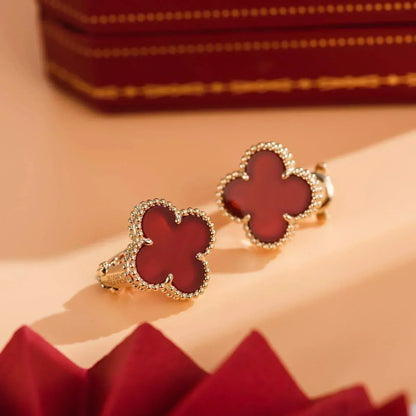 [Elowen Jewels]CLOVER MEDIUM 1 MOTIFS CARNELIAN  EARRINGS