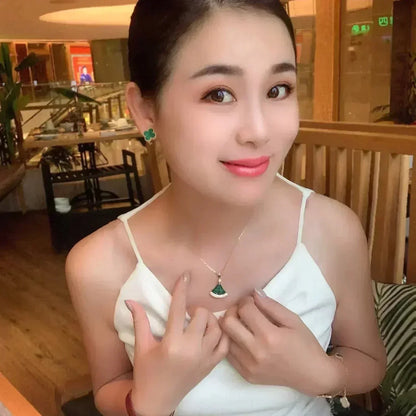 [Elowen Jewels]CLOVER MEDIUM 1 MOTIFS MALACHITE  EARRINGS