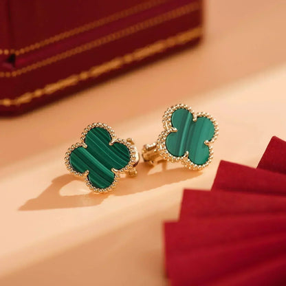 [Elowen Jewels]CLOVER MEDIUM 1 MOTIFS MALACHITE  EARRINGS