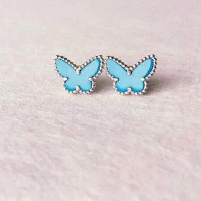 [Elowen Jewels]BUTTERFLY TURQUOISE EARRINGS SILVER