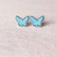 [Elowen Jewel]BUTTERFLY TURQUOISE EARRINGS SILVER