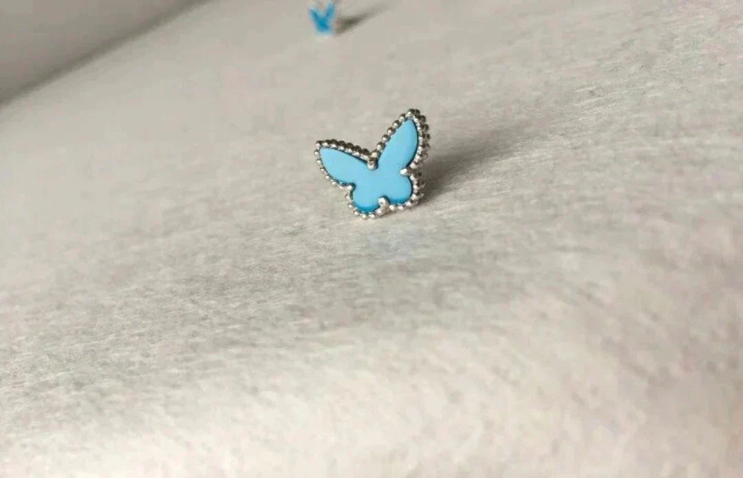 [Elowen Jewels]BUTTERFLY TURQUOISE EARRINGS SILVER