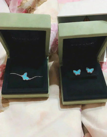 [Elowen Jewels]BUTTERFLY TURQUOISE EARRINGS SILVER