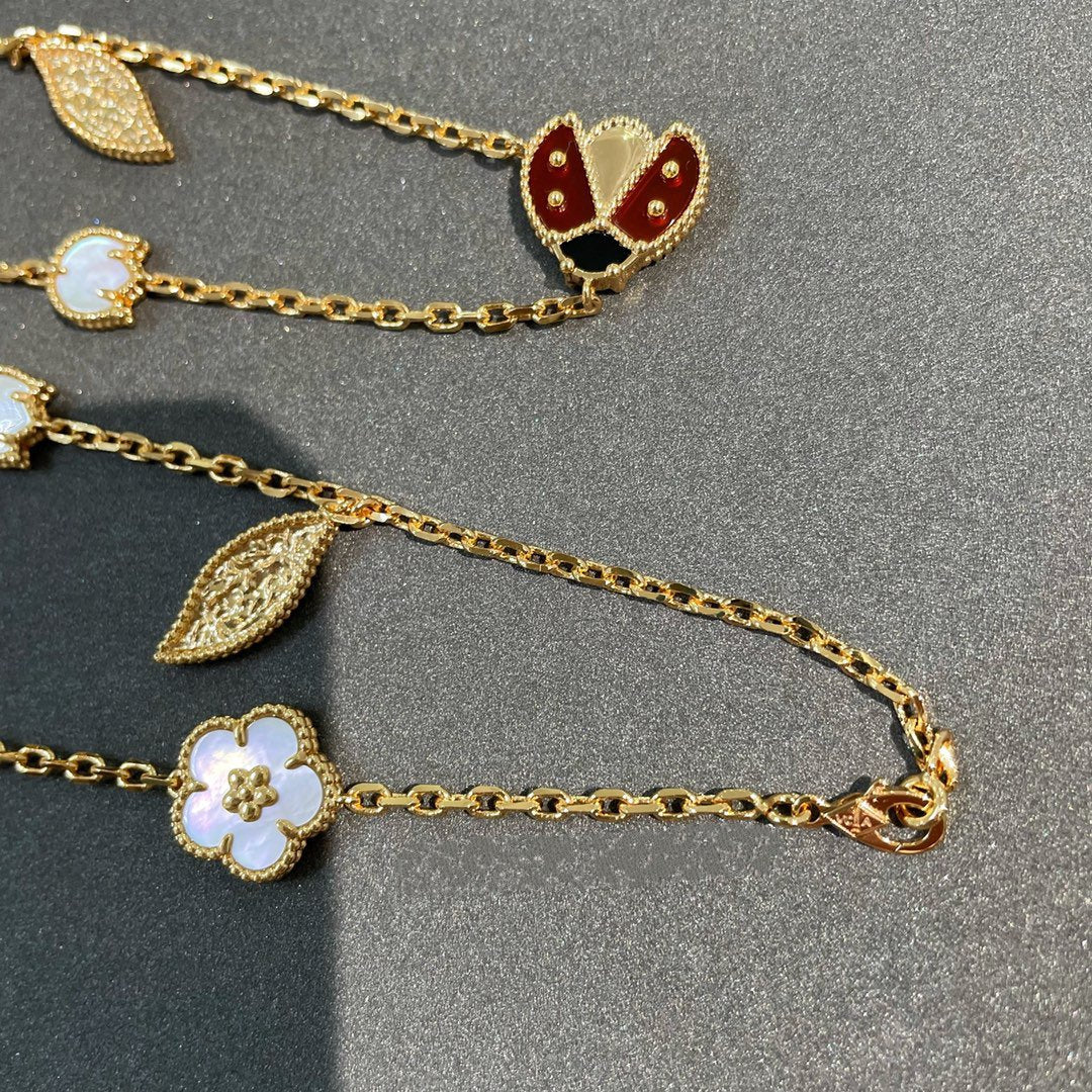[Elowen Jewels]LUCKY SPRING 15 MOTIFS GOLD NECKLACE