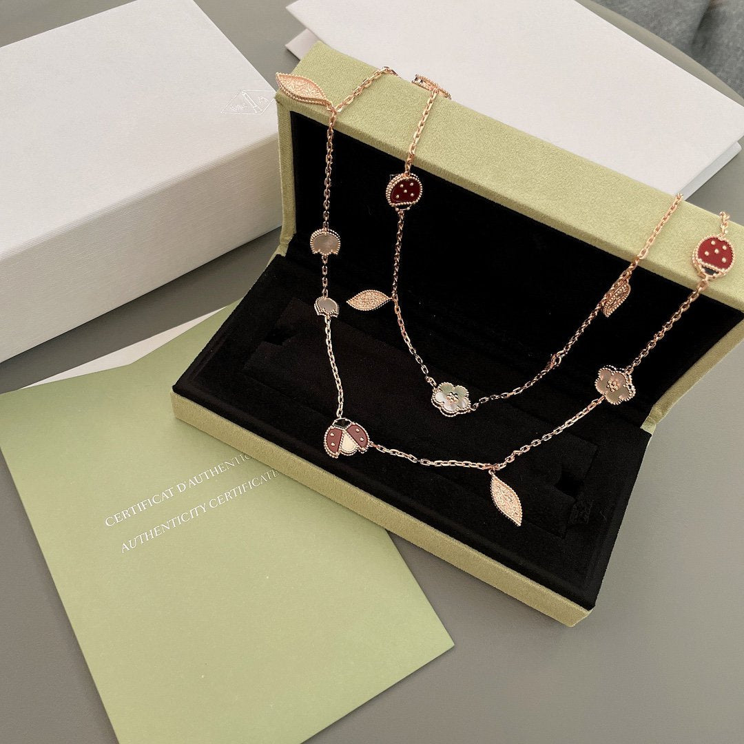 [Elowen Jewels]LUCKY SPRING 15 MOTIFS ROSE GOLD NECKLACE