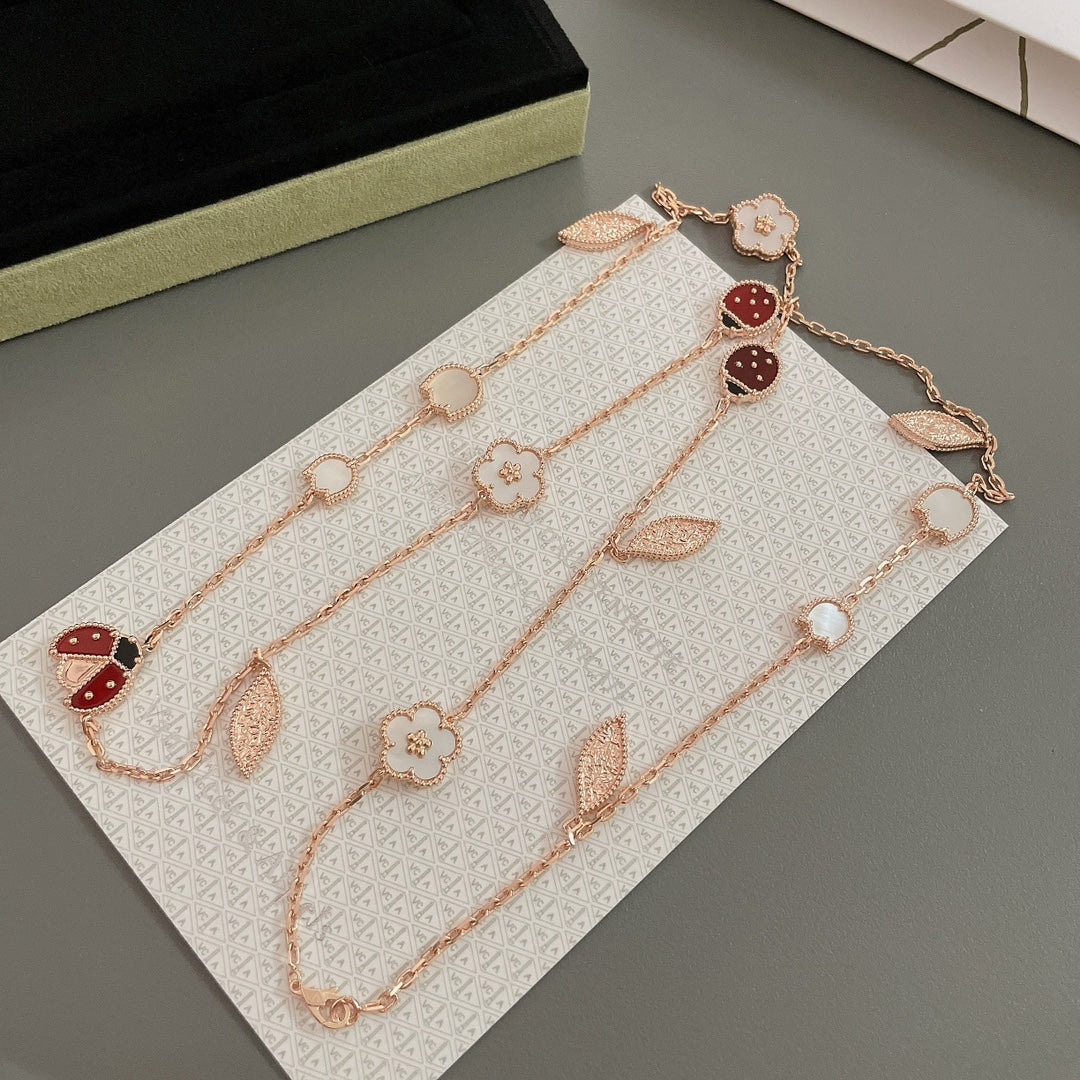 [Elowen Jewels]LUCKY SPRING 15 MOTIFS ROSE GOLD NECKLACE