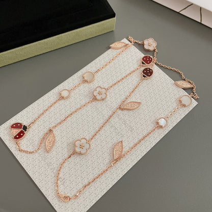 [Elowen Jewels]LUCKY SPRING 15 MOTIFS ROSE GOLD NECKLACE