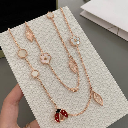 [Elowen Jewels]LUCKY SPRING 15 MOTIFS ROSE GOLD NECKLACE