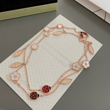 [Elowen Jewels]LUCKY SPRING 15 MOTIFS ROSE GOLD NECKLACE