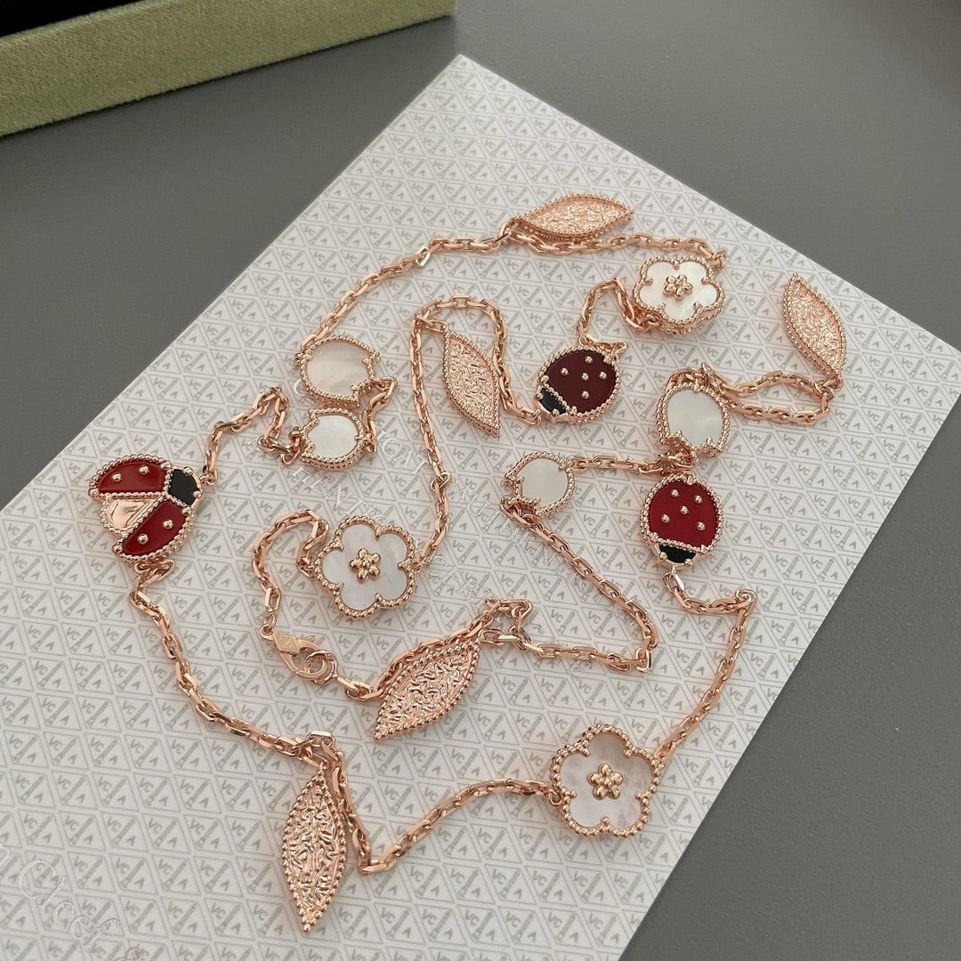 [Elowen Jewels]LUCKY SPRING 15 MOTIFS ROSE GOLD NECKLACE