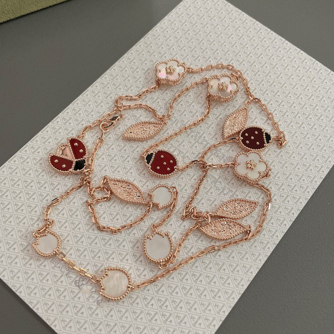 [Elowen Jewels]LUCKY SPRING 15 MOTIFS ROSE GOLD NECKLACE