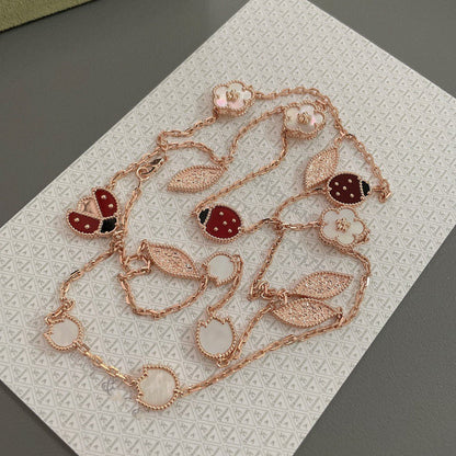 [Elowen Jewels]LUCKY SPRING 15 MOTIFS ROSE GOLD NECKLACE