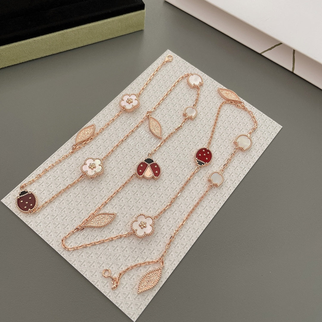 [Elowen Jewels]LUCKY SPRING 15 MOTIFS ROSE GOLD NECKLACE