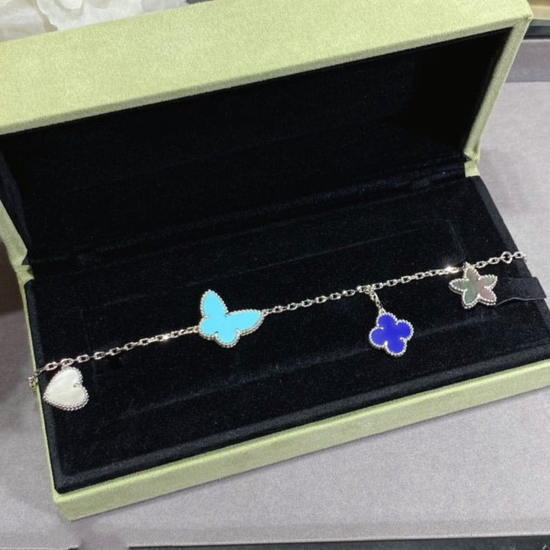 [Elowen Jewels]LUCKY SPRING SILVER BRACELET 4 MOTIF