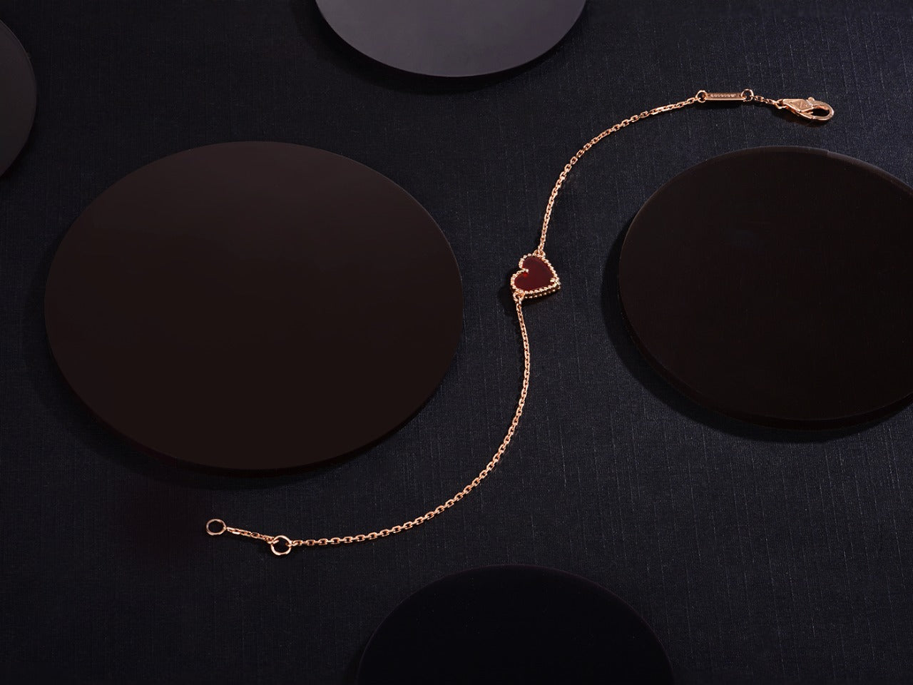 [Elowen Jewels]HEART CARNELIAN PINK GOLD BRACELET
