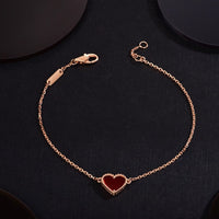 [Elowen Jewel]HEART CARNELIAN PINK GOLD BRACELET