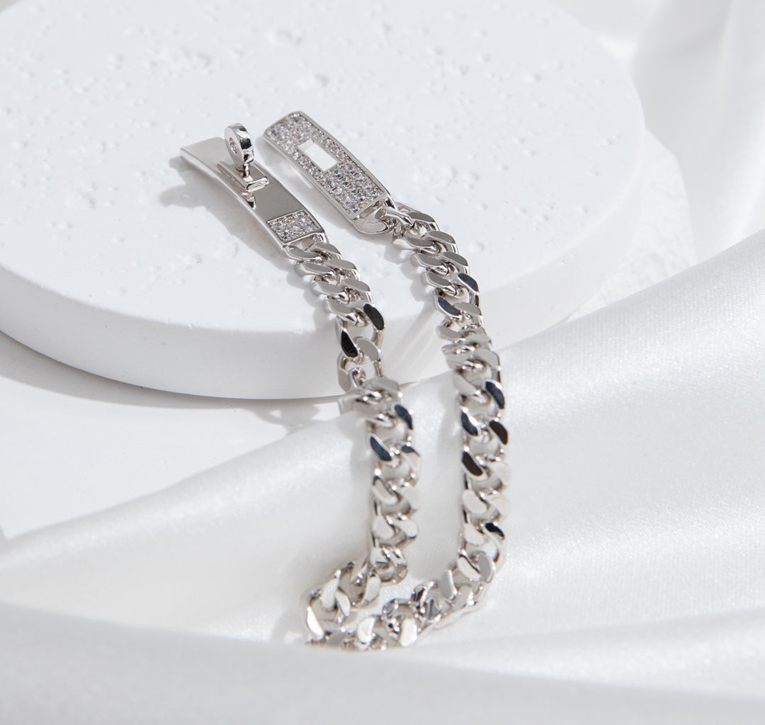 [Elowen Jewels]KELLY CHAIN SILVER DIAMOND BRACELET