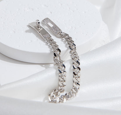 [Elowen Jewels]KELLY CHAIN SILVER DIAMOND BRACELET