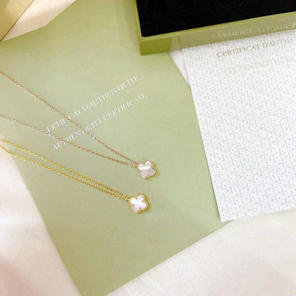 [Elowen Jewels]CLOVER MINI 9.5MM WHITE MOTHER-OF-PEARL NECKLACE