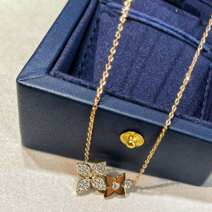 [Elowen Jewels]STAR BLOSSOM NECKLACE PINK GOLD DIAMONDS