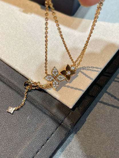 [Elowen Jewels]STAR BLOSSOM NECKLACE PINK GOLD DIAMONDS