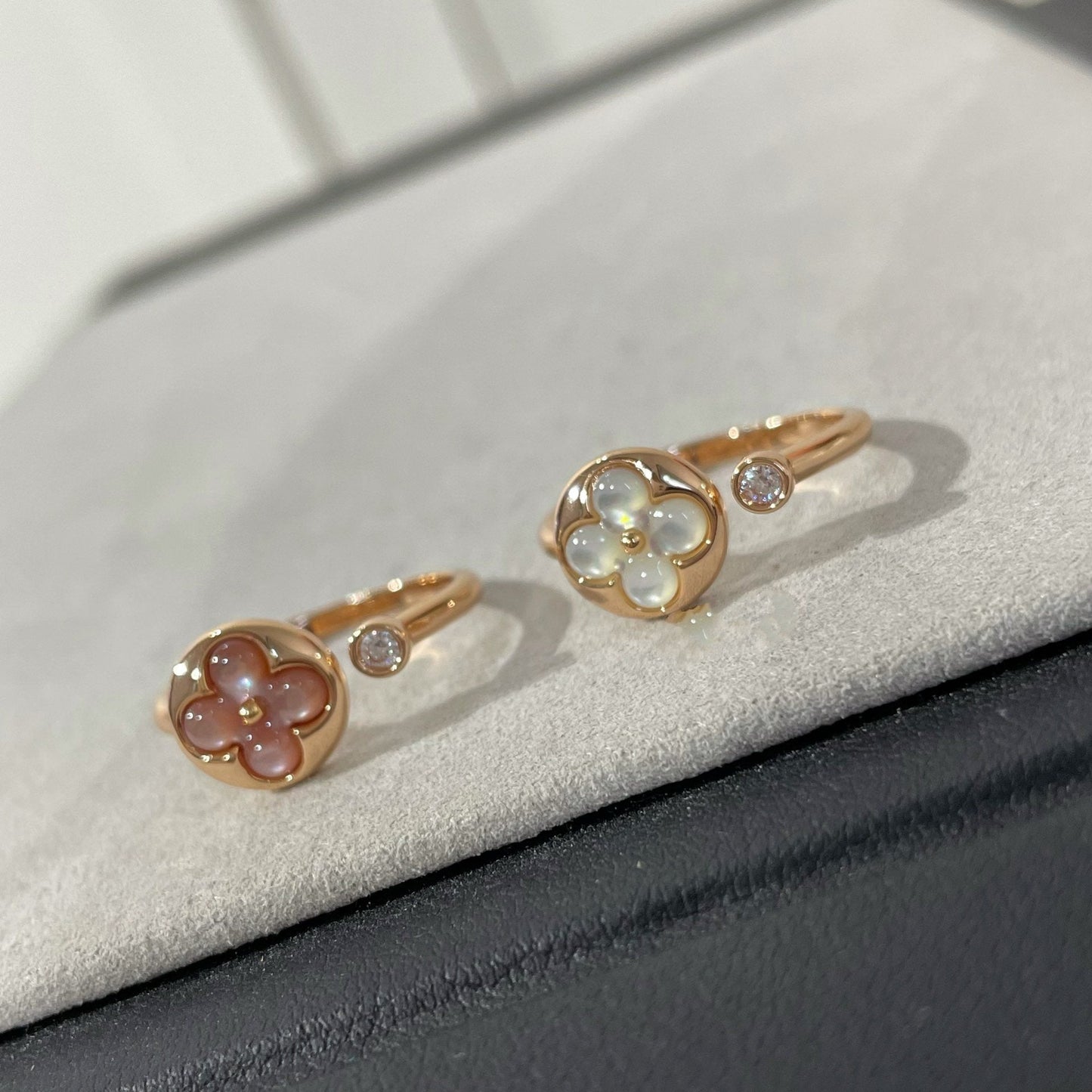 [Elowen Jewels]SUN 1 DIAMOND PINK MOP RING
