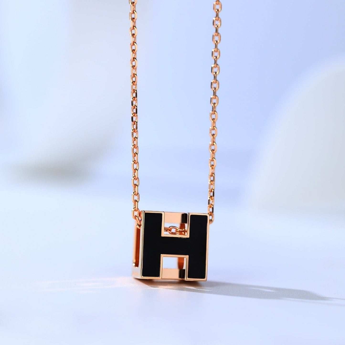 [Elowen Jewels]H CAGE PINK GOLD NECKLACE