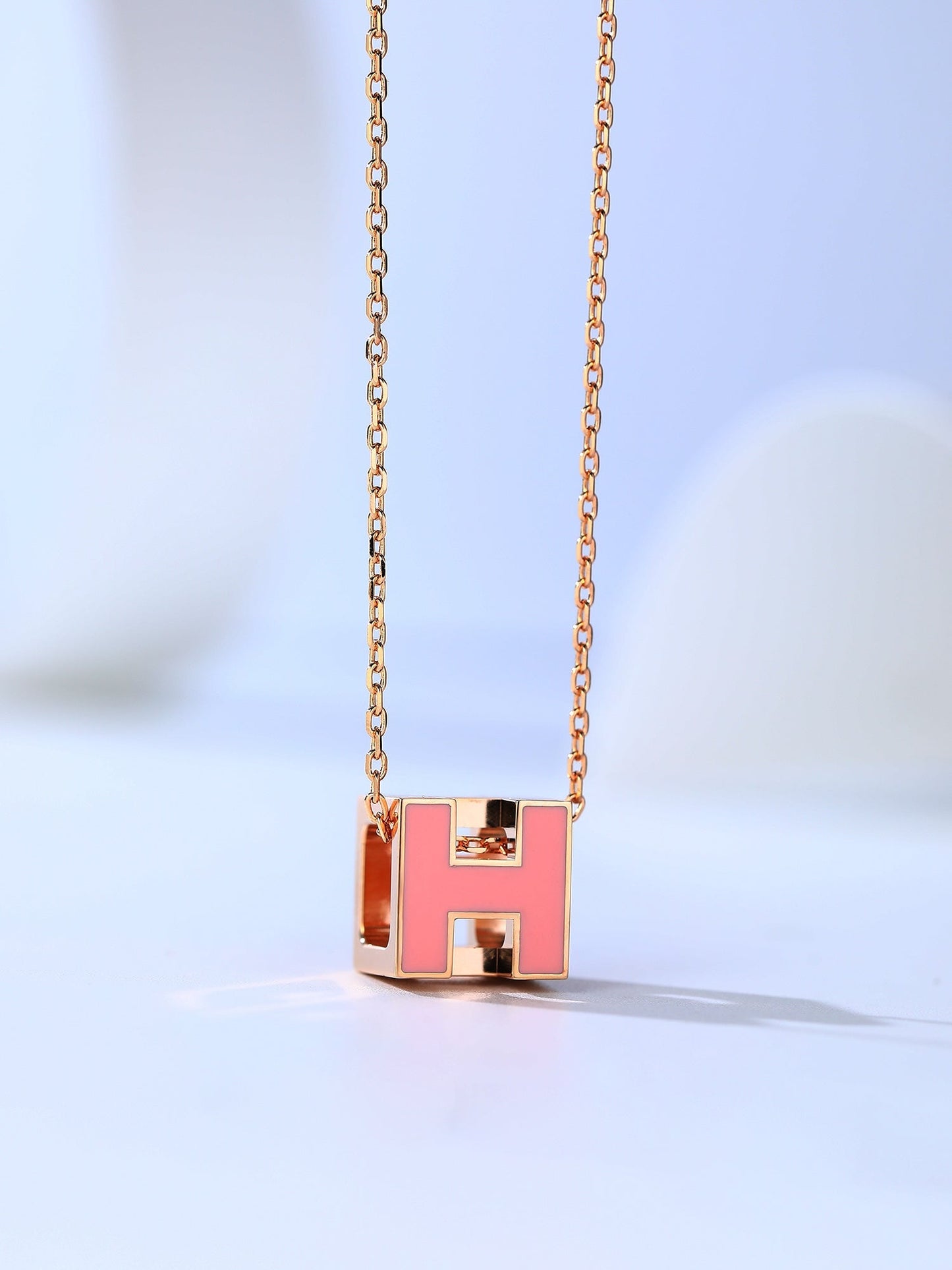 [Elowen Jewels]H CAGE PINK GOLD NECKLACE