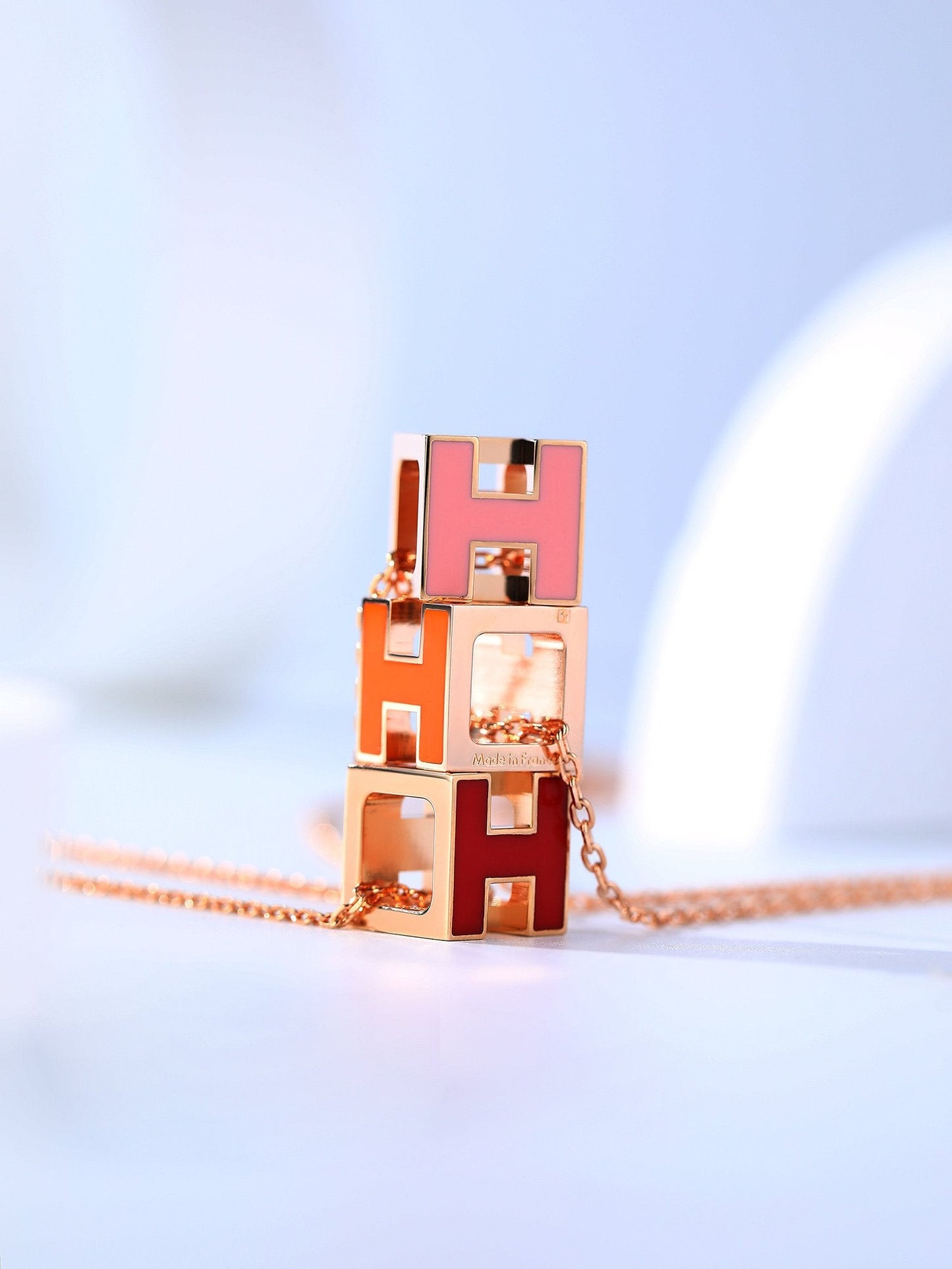 [Elowen Jewels]H CAGE PINK GOLD NECKLACE