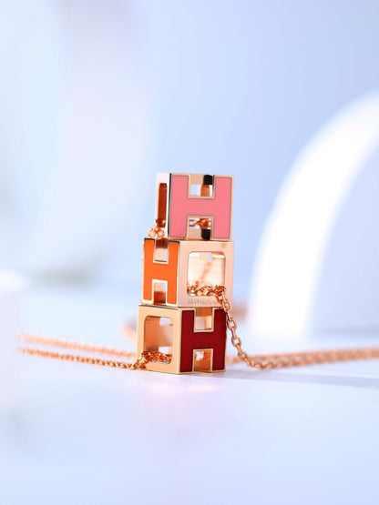 [Elowen Jewels]H CAGE PINK GOLD NECKLACE