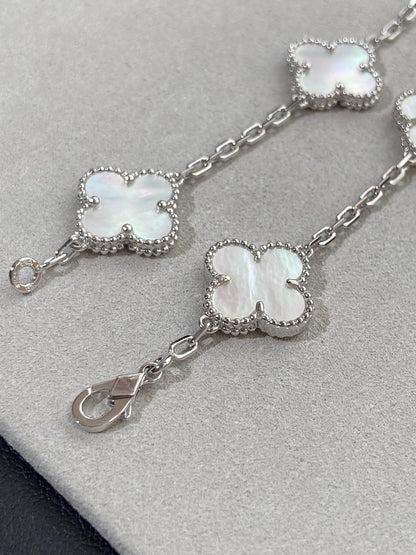 [Elowen Jewels]CLOVER WHITE PEARL MOP 5 MOTIF BRACELET COLLECTION