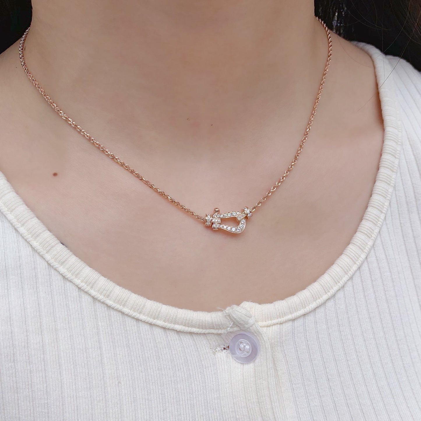 [Elowen Jewels]FORCE 10 PINK GOLD DIAMOND NECKLACE