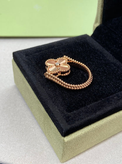 [Elowen Jewels]CLOVER RIVERSIBLE PINK GOLD RING