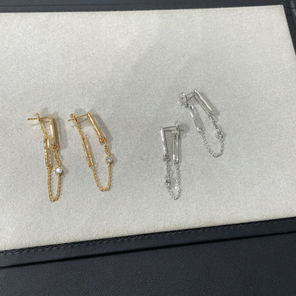 [Elowen Jewels]CHAINE CHAOS DIAMOND DROP EARRINGS