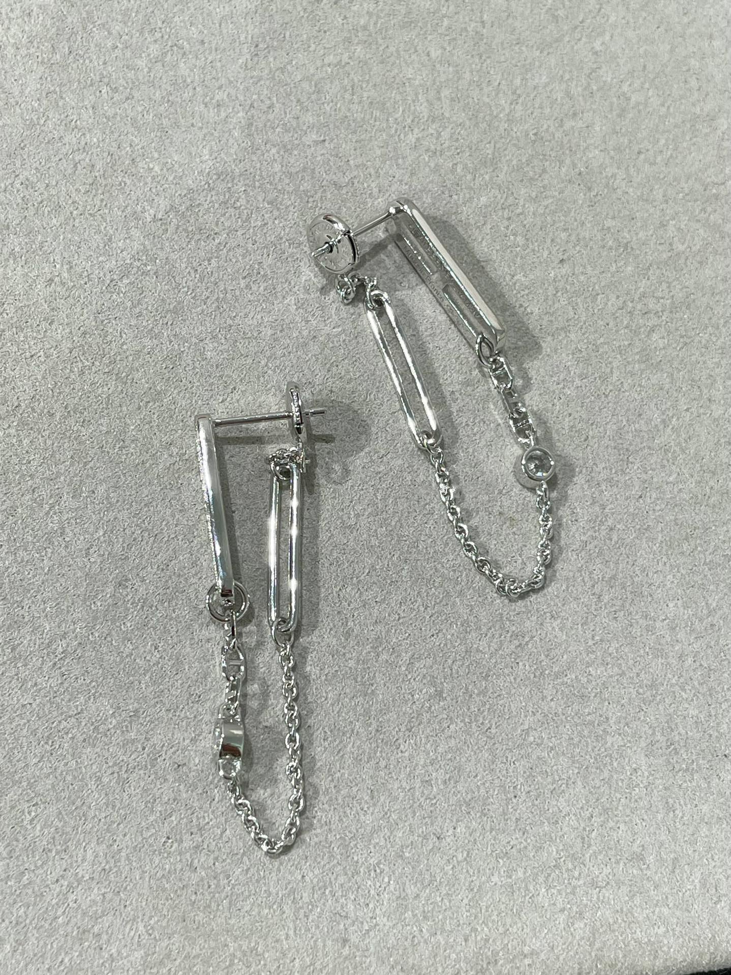 [Elowen Jewels]CHAINE CHAOS DIAMOND DROP EARRINGS