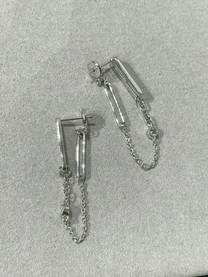 [Elowen Jewels]CHAINE CHAOS DIAMOND DROP EARRINGS