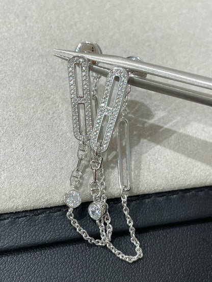 [Elowen Jewels]CHAINE CHAOS DIAMOND DROP EARRINGS