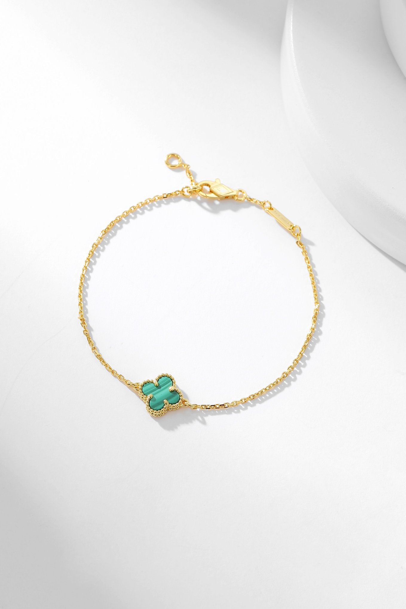 [Elowen Jewels]CLOVER BRACELET MALACHITE 1 MOTIF