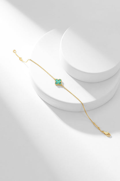 [Elowen Jewels]CLOVER BRACELET MALACHITE 1 MOTIF