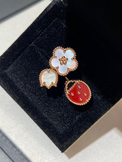 [Elowen Jewels]LUCKY 3 MOTIF ROSE GOLD RING
