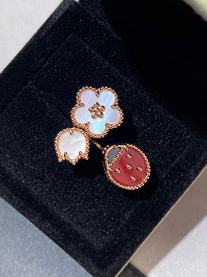 [Elowen Jewels]LUCKY 3 MOTIF ROSE GOLD RING